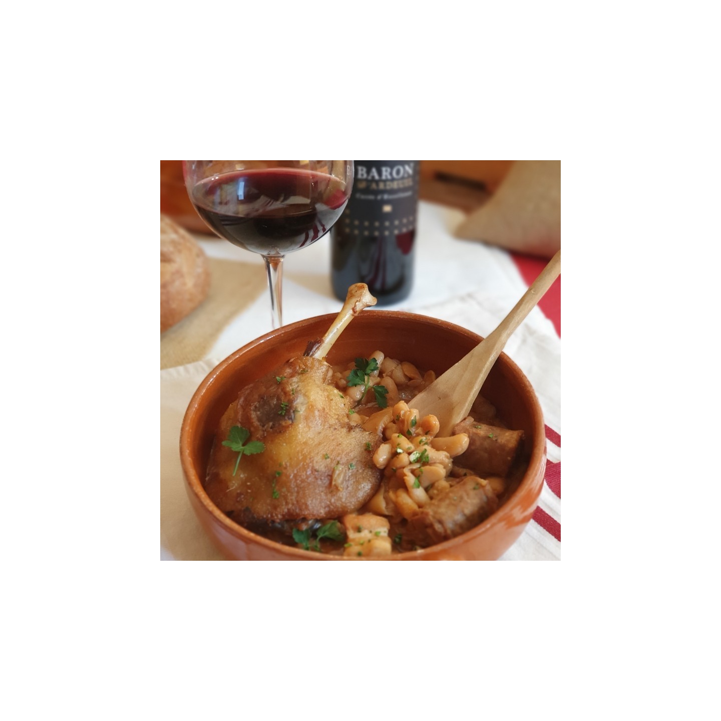 BOITE Cassoulet au confit de canard flambé à l'Armagnac 2000g