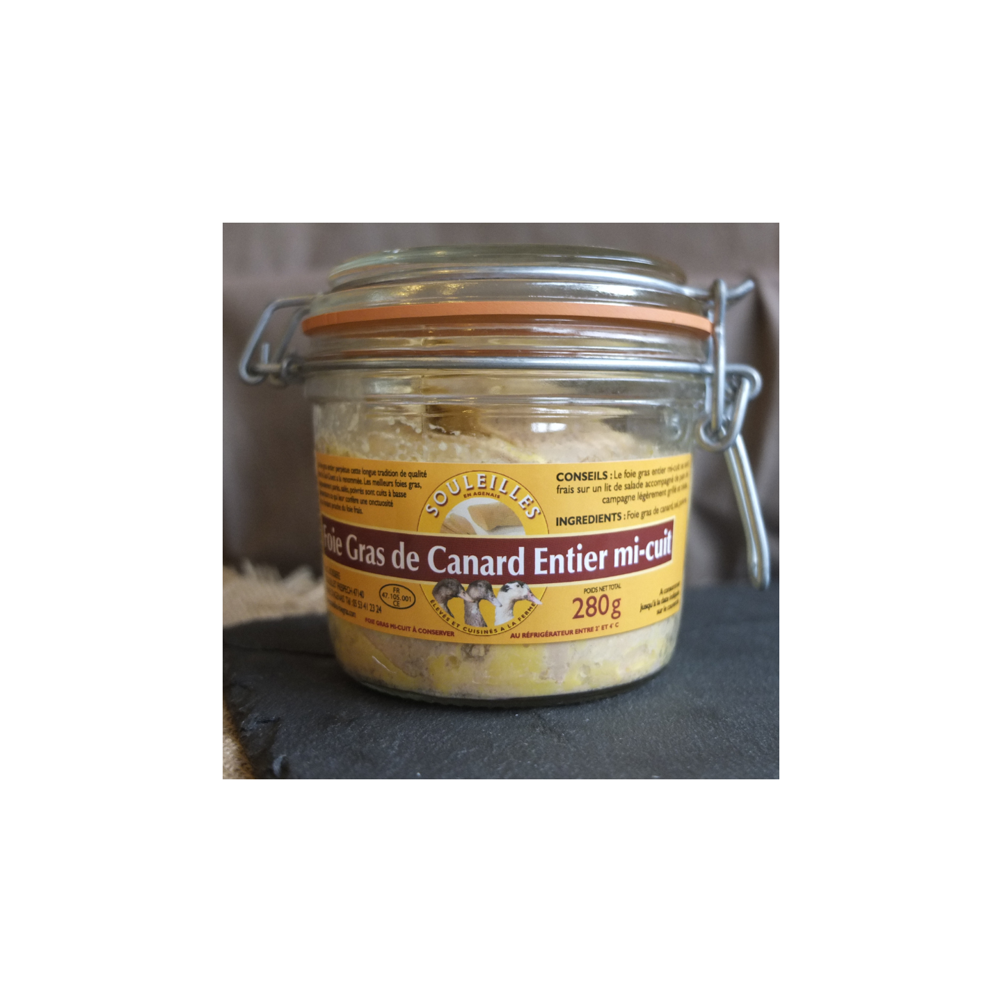 Foie gras Entier Mi-cuit 280g - COMMANDE PAR TÉLÉPHONE