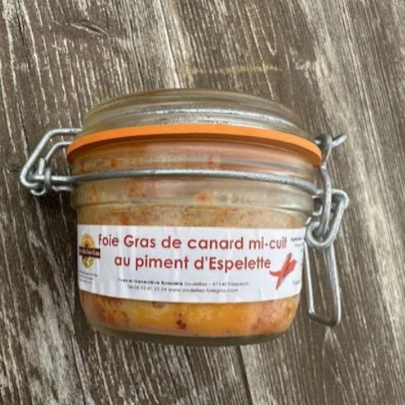Foie Gras Entier Mi-Cuit au Piment d'Espelette 130g - COMMANDE PAR TÉLÉPHONE