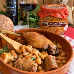 Cassoulet au confit de canard flambé à l'Armagnac 780g