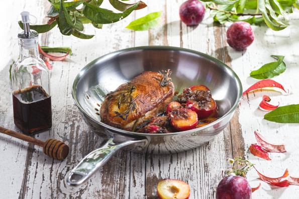 Magrets rôti aux prunes et aux mirabelles
